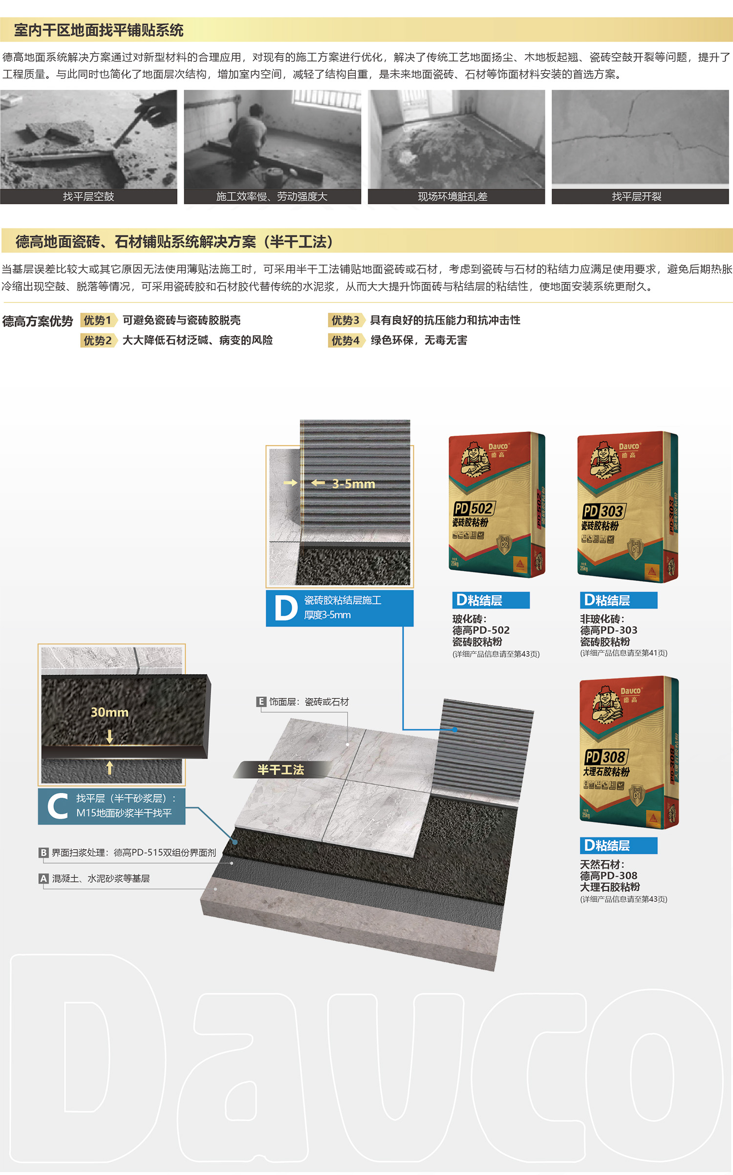 南宫NG28地面瓷砖、石材铺贴系统解决计划(半干工法)