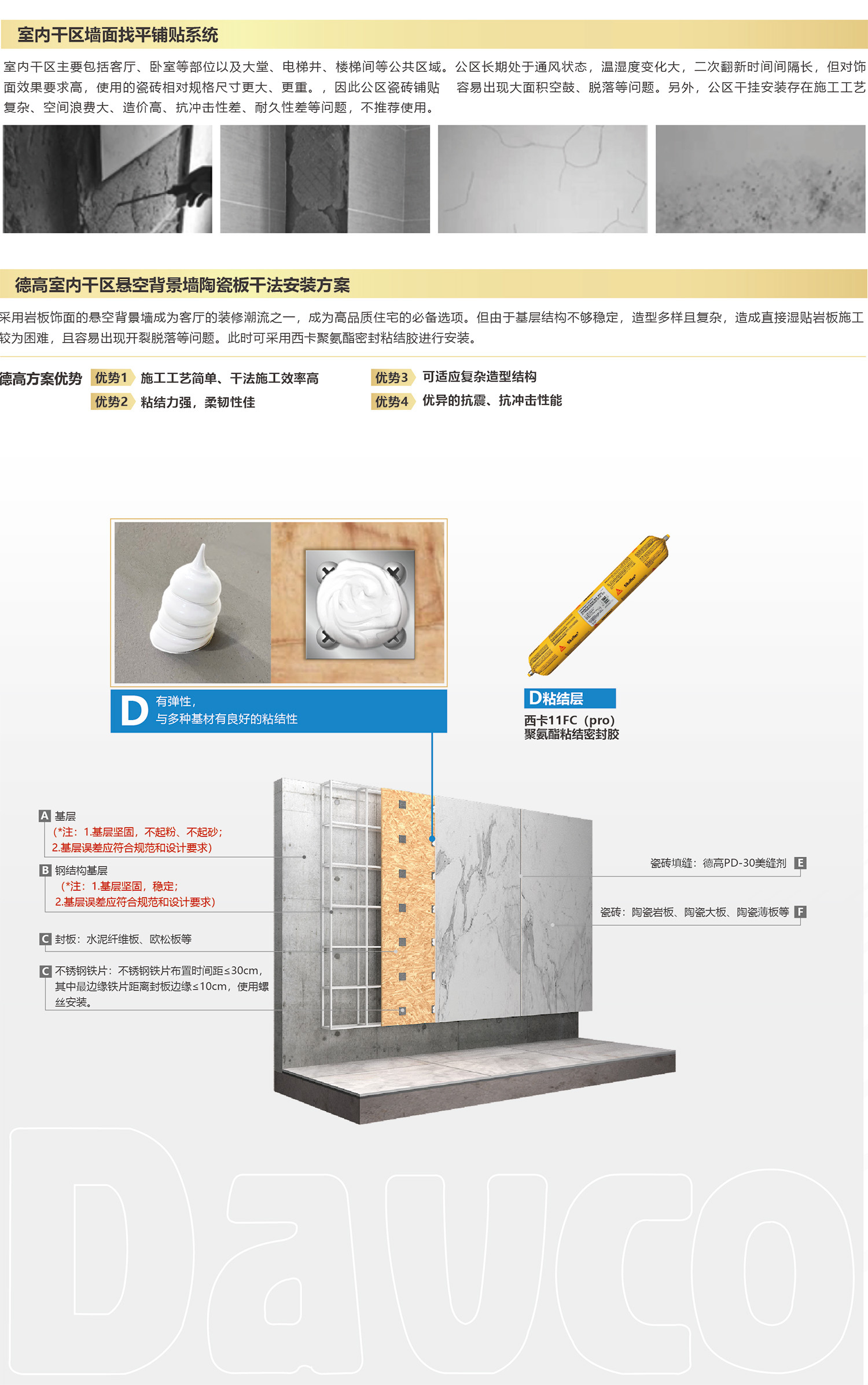 南宫NG28室内干区悬空配景墙陶瓷板干法装置计划